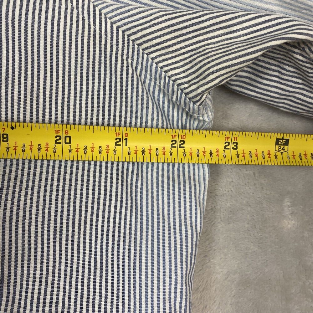 Michael Kors Men's‎ Adult Sz L Button Shirt Long Sleeve Striped Blue/Wht Striped - Picture 4 of 8